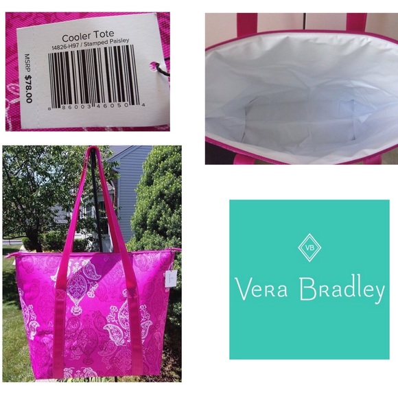 Vera Bradley Stamped Paisley Cooler Tote 👜 Bag - Picture 5 of 13